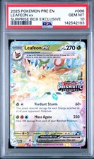 Pokemon PSA 10 Leafeon ex 006 Prismatic Evolutions Stamp Surprise Box Exclusive
