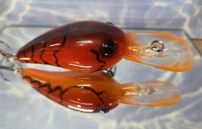 Custom painted 55 Rock Crawler / Vintage Wiggle Crankbaits Red And Black 
