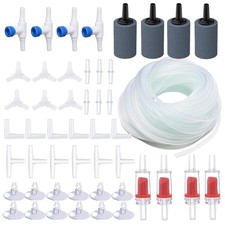 Aquarium Air Pump Accessories - Contains Airline Tubing, Control Valve, white