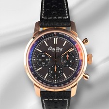 Breitling 41mm Top Time B01 Rose Gold Leather Strap Men's Watch RB0176
