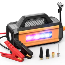 S ZEVZO 10000Amh Jump Starters w/Air Compressor 150PSI Car Battery Booster 12V