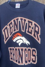 Vintage 90 s NFL Denver Broncos Men's XL Crewneck Sweatshirt Puff Graphic Print