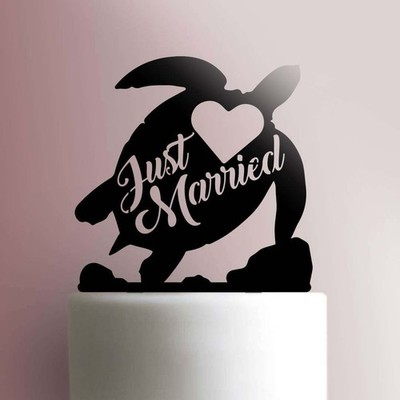 Just Married Schildkröte - Acryl Cake Topper