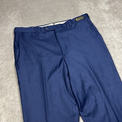 NEW Daniel Cremieux Loro Piana Dress Pants Mens 40R Unhemmed Navy Blue Wool