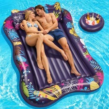 Extra Large Inflatable Pool Lounger 81" x 60" XL Tanning Float for Adults