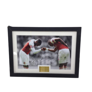Framed Signed Arsenal FC Players Photo Printed Autograph Display Pre Owned Used