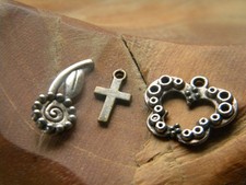Anhänger 3 x Set Medaillon Silber Gold Farbig Charms Hochzeit Schmuck Trachten