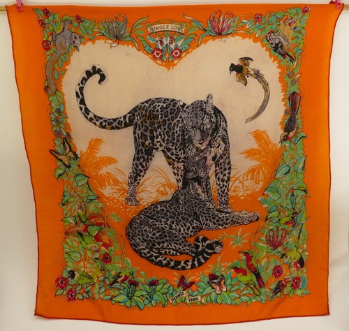 HERMES Hermès Tuch carré 125 cm XL Wolle Jacquard Jungle Love Vintage
