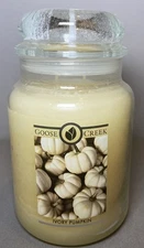 RARE Goose Creek IVORY PUMPKIN Large Jar Candle 24oz 2 Wick Discontinued Vanilla