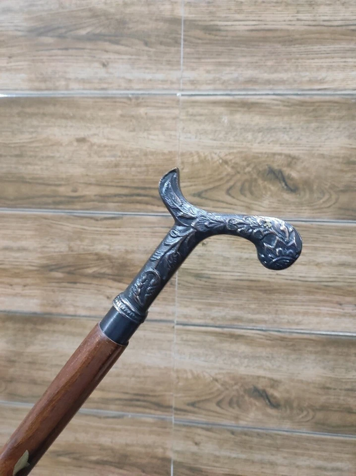 Латунная голова деревянная трость, винтажная трость, латунная ручка, трость, дерево - Изображение 3 из 4