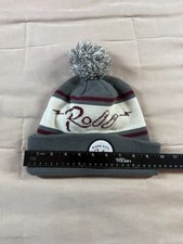 Richardson Unisex Cuffed Knit Pom Cap Gray Red Striped One Size Silver City Roll
