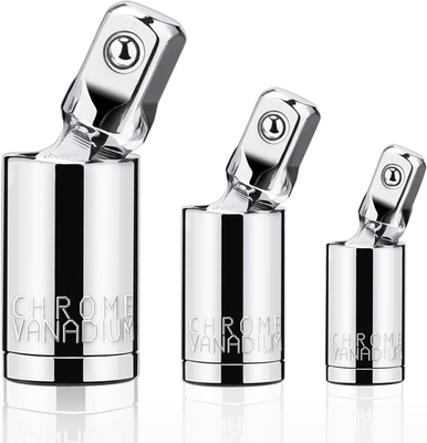 #ad 3PCS Universal Joint Socket Set 1 4 3 8 1 2 Drive Swivel Adapter Cr V Steel Pros $16.91