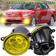 LED Bumper Yellow Fog Lights Lamps Pair Right&Left For Toyota Corolla 2009-2013