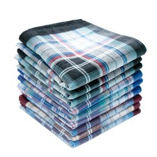 LACS Handkerchiefs Mens Luxury 100 Cotton Handkerchiefs Plaid Pack 9 Pcs Zzw