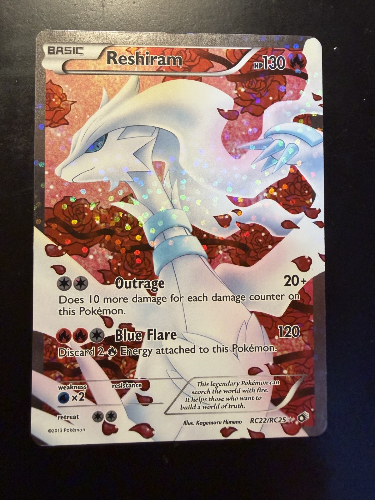 Pokemon Reshiram RC22/RC25 Radiant Collection Holo Legendary Treasures LP
