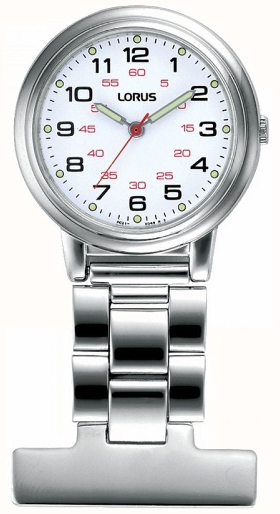 Lorus Nurses Fob Watch RG251CX9 RRP £29.99 white dial Quartz Boxed