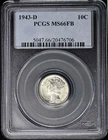 1944-D 10C Mercury Dime PCGS MS66FB