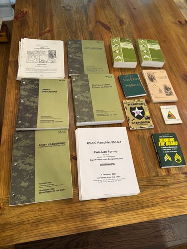 U.S. Army Field Manuals & Infantry Training Book Lot FM 3-06 6-22 EIB NCO ACU