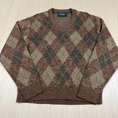 Vintage 70s Jantzen Argyle Golf Sweater Preppy Small ivy trad tennis diamond