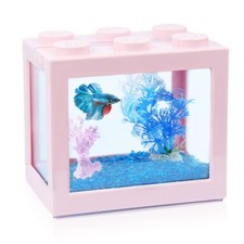 Small Betta Fish Tank, Stackable Mini Fish Tank Aquarium Tank Kit, 3/5 Gallon...
