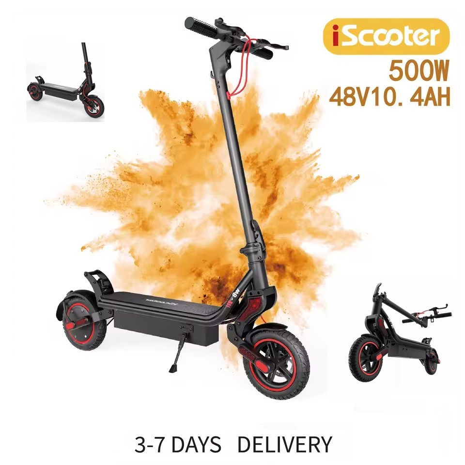 iScooter-W8 9.3'' Monopattino Elettrico 500W 48V 10.4AH Monopattino Elettrico Pieghevole con 40kmh APP