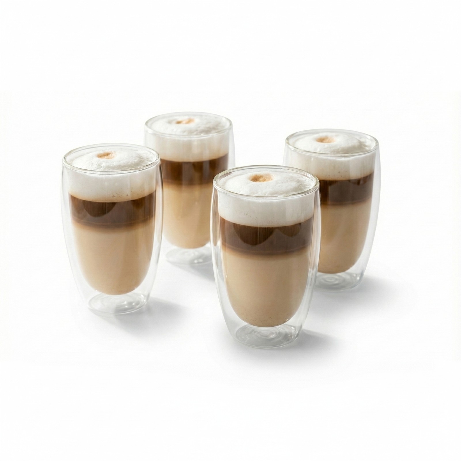 FLINKO 4x 400ml große doppelwandige Latte Macchiato Gläser aus Borosilikatglas -