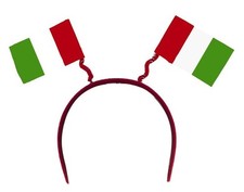 Cerchietto con bandierine in tessuto tricolore Italia
