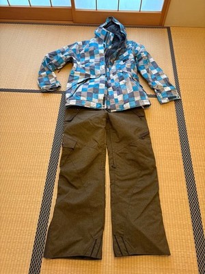 Burton Snowboard Bekleidungsset L blau DryRide kariert Snowboard Jacke & Hose