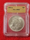 1883-O  MORGAN SILVER DOLLAR  ICG  MS 63                                 #T1754