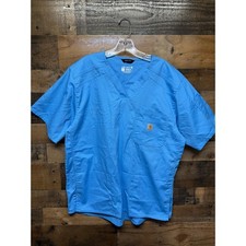 Carhartt Mens Rugged Flex Modern Fit Short Sleeve Work Shirt Blue Size L