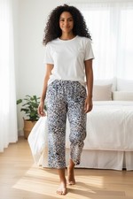Linea Donatella Womens Large Print Capri Paja...