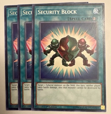 Security Block - CIBR-EN053 - Rare - 1st Edition x3 - Yugioh Playset
