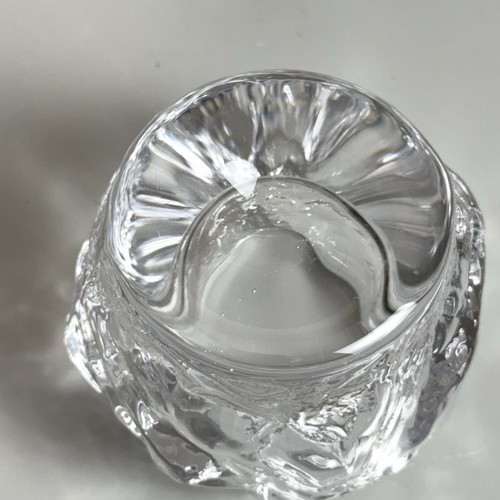 Vintage KOSTA BODA 3" Clear Snowball Signed Votive Candle Holder - Picture 3 of 10