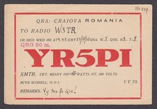 YR5PI Craiova Romania QSL Ham Radio postcard 1936