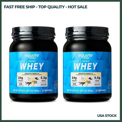 2P Equate Whey Protein Powder, Smooth Vanilla, 24 oz