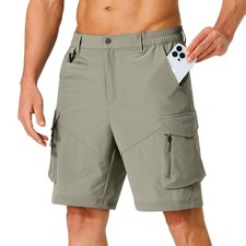 Men's Hiking Cargo Shorts Quick Dry Lightweight Travel Shorts with Multi Pock...