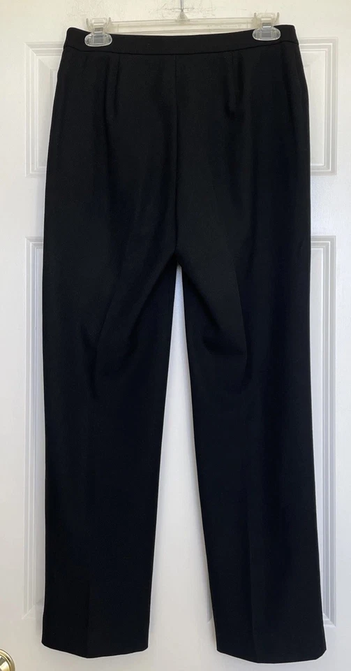 Pantalones de vestir negros elásticos con cremallera frontal talla 4P Ann Taylor para mujer Foto 4 de 4