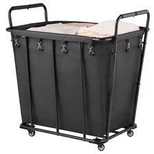VEVOR Laundry Cart Rolling Grocery Utility Cart with Liner and Wheels 260 LBS