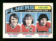 1976-77 O-Pee-Chee #215 LCB Line Barber  Bobby Clarke Reggie Leach NM to NM+ TZ1