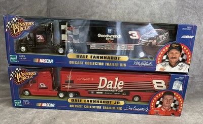2 Dale Earnhardt Jr Winners Circle Diecast Trailer Rig And Dale Sr Die Cast