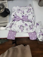 Girls 6-9 Month Purple And White Outfit