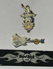 Hard Rock Cafe Orlando 2009 Biketoberfest & Surfer Bikini Girl Pin & Vip Lanyard