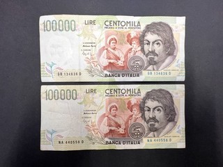 Italy 100 000 Lire Banknote Set (2) LOT: 0811 016