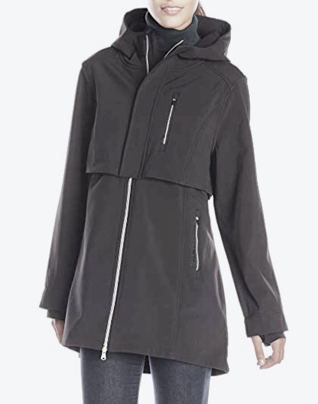 CALVIN KLEIN Performance Storm Cover Grey Softshell Jacket Coat NEW Womens L M