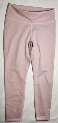 Fabletics Women's beige High Rise Ankle Leggings Logo Elastic Waist Activewear