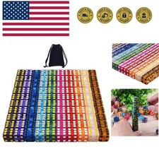 100 Pieces 6 Sided Dice Set 10 x 10 Pearl Colors Square Corner Dice with Velv...