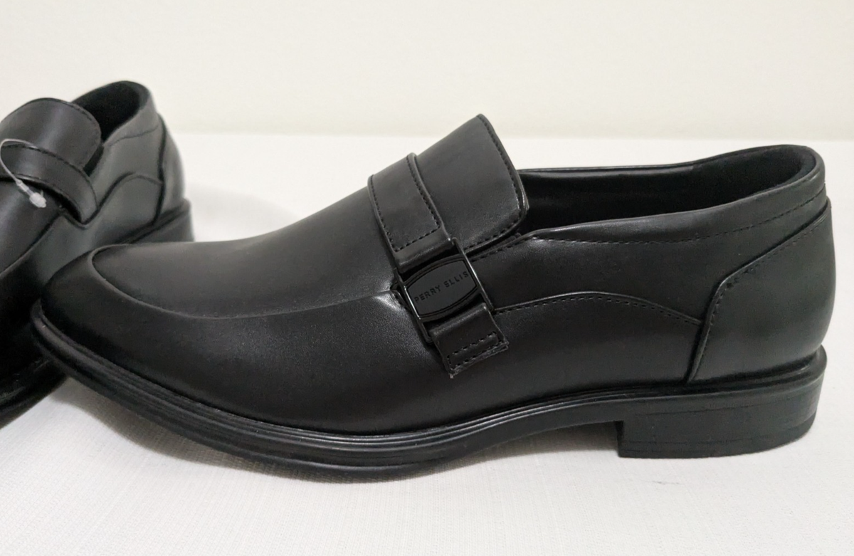 Perry Ellis Portfolio Ultra Foam Men\'s Black Leather Buckle‎ Loafers Dress Shoes Perry Ellis Portfolio Mens Ultra Foam Dress Shoes Size 10  main image 3