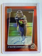 D'WAYNE ESKRIDGE Autograph 2021 Panini Donruss Optic Rated Rookie AUTO #'d 50/75