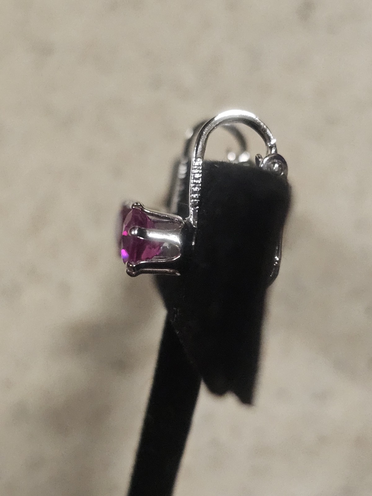 Sterling Silver Clip On Simulated Ruby Earrings - image 3