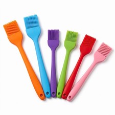 6-Pack Silicone Basting Pastry Brushes Heat Resistant BBQ Cooking Oil Steel Core